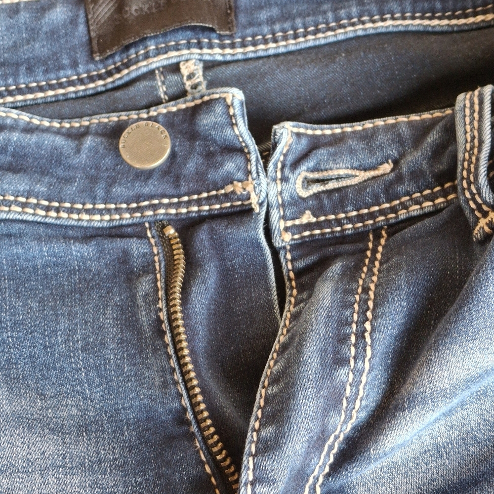 Buckle Black Curvy Fit No. 76 Bootcut Blue Denim Stretch Jeans  Women Size 31x32 - Picture 9 of 16